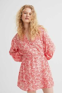 H&M Balloon-sleeved Kleider Damen Rot | PQN-153807