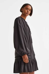 H&M Balloon-sleeved Mini Kleider Damen Schwarz | QSH-590641