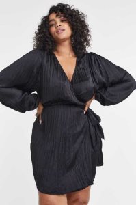 H&M Balloon-sleeved Wrapover Kleider Damen Dunkelgrün | CXF-129043