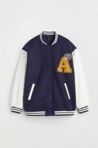 H&M Baseball Jacke Damen Dunkelblau | RDJ-831605