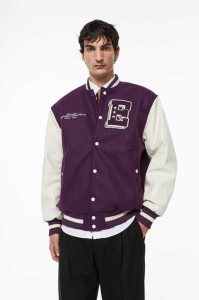 H&M Baseball Jacke Herren Hellgrün Weiß | QGS-863495