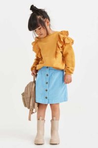 H&M Baumwoll Corduroy Röcke Kinder Hellblau | MLA-301285