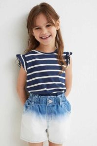 H&M Baumwoll Denim Paper-bag Kurze Hose Kinder Blau Weiß | PAF-053247