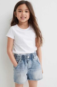 H&M Baumwoll Denim Paper-bag Kurze Hose Kinder Blau | VTB-365241