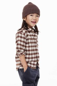 H&M Baumwoll Flannel Hemd Kinder Braun | HPC-279563