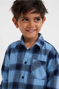 H&M Baumwoll Flannel Hemd Kinder Hellblau | NMO-387915