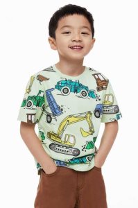 H&M Baumwoll Hemd Kinder Hellgrün | SPY-479563