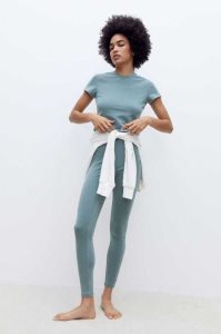 H&M Baumwoll Jersey Leggings Hose Damen Grau Braun | MPL-364281