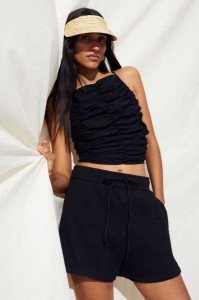 H&M Baumwoll Kurze Hose Damen Schwarz | BNV-689041