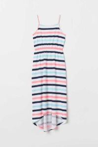 H&M Baumwoll Maxi Kurzes Kleid Kinder Hellkhaki Grün | YSJ-684571