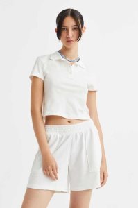 H&M Baumwoll Polo Shirt Bluse Damen Grün | MKC-201978