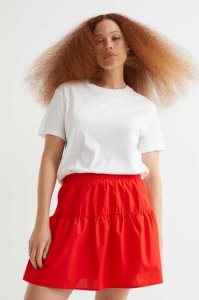H&M Baumwoll Poplin Röcke Damen Hellrot | LCW-845907