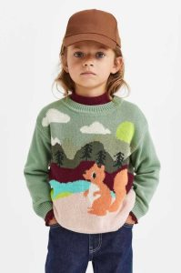 H&M Baumwoll Pullover Kinder Grün | IMQ-094562