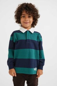 H&M Baumwoll Rugby Hemd Kinder Dunkelblau | GOT-153296