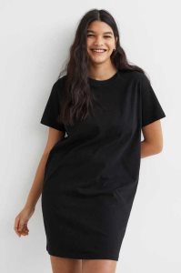 H&M Baumwoll T-shirt Kleider Damen Hellrosa | DFK-891524