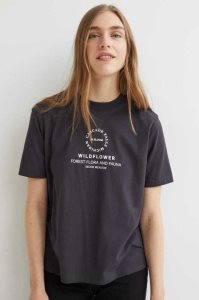 H&M Baumwoll T-shirt Oberteile Damen Grün | EVF-271659