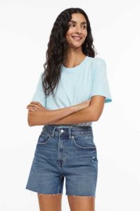 H&M Baumwoll T-shirt Oberteile Damen Grün | OWY-436729