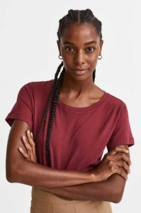 H&M Baumwoll T-shirt Oberteile Damen Hellblau | JTO-014832