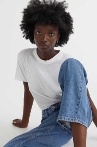 H&M Baumwoll T-shirt Oberteile Damen Hellgelb | KYA-147538