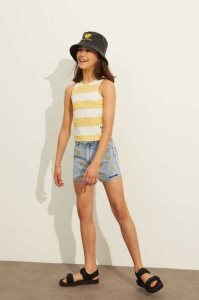 H&M Baumwoll Tank Oberteile Kinder Gelb | PDJ-853241