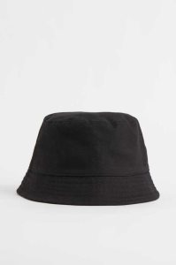 H&M Baumwoll Twill Bucket Hüte Herren Schwarz | EUM-760891