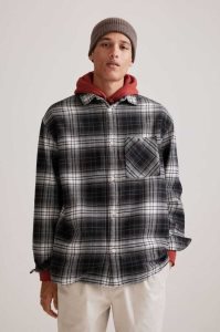 H&M Baumwoll Twill Hemd Herren Schwarz Weiß | NQC-768053