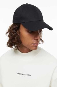 H&M Baumwoll Twill Hüte Herren Schwarz | CQO-092384