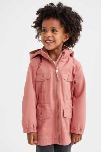 H&M Baumwoll Twill Parka Oberbekleidung Kinder Rosa | MZG-837015
