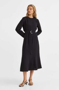 H&M Belted Kleider Damen Schwarz | DSH-162350