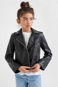 H&M Biker Jacket Oberbekleidung Kinder Schwarz | EUX-180962