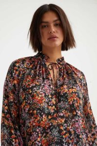 H&M BlouseTie Detail Bluse Damen Schwarz | OZA-327849