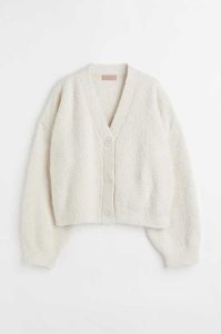 H&M Boxy Teddy Bear Cardigan Loungewear Damen Weiß | FRQ-396871