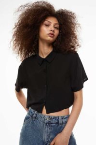 H&M Boxy-style shirt Bluse Damen Weiß | ZVO-349021