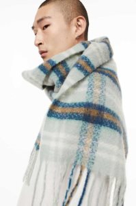 H&M Brushed Schals Herren Blau Braun | MFB-963572