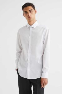 H&M COOLMAX Regular Fit Hemd Herren Weiß | TID-910527