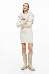 H&M Cable-knit Kleider Damen Weiß | ZFU-786310