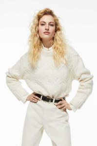 H&M Cable-knit Pullover Damen Weiß | PDA-240561