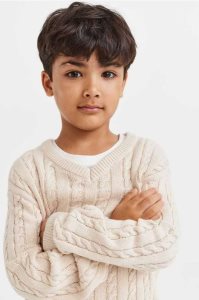 H&M Cable-knit Pullover Kinder Hellbeige | RCN-296143