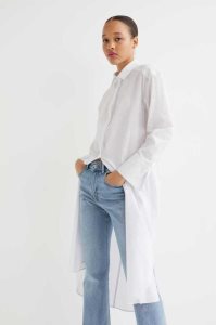 H&M Calf-length Shirt Kleider Damen Weiß | AMG-490658