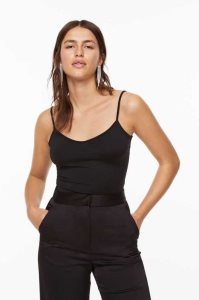 H&M Camisole Oberteile Damen Schwarz | KQP-387210
