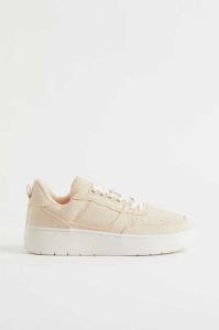 H&M Canvas Sneakers Damen Hellbeige | ASH-871496