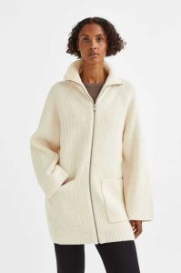H&M CardiganZipper Pullover Damen Weiß | ASY-473196