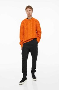 H&M Cargo Joggers Hose Herren Khaki Grün | FES-360245