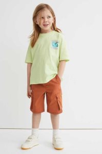 H&M Cargo Kurze Hose Kinder Hellkhaki Grün | TAI-105843