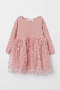 H&M Chenille and Tulle Kurzes Kleid Kinder Hellrosa | VJU-286054