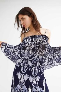H&M Chiffon Oberteile Damen Dunkelblau | SBX-457389