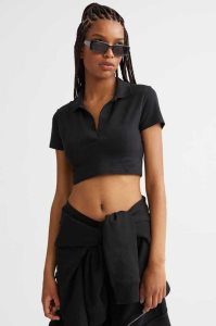 H&M Collared Crop Oberteile Damen Hellbeige | NUQ-342086