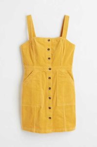 H&M Corduroy Kleider Damen Gelb | NUS-285460