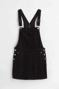 H&M Corduroy Overall Kleider Damen Schwarz | LGX-423658