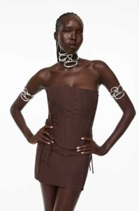 H&M Corset-style Oberteile Damen Rot | AQV-681072